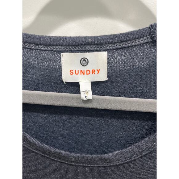 SUNDRY Floral Embroidered Sweatshirt In Black Sz 0 - XS - Picture 4 of 8